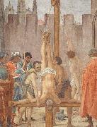 Fra Filippo Lippi Disputation with Simon Magus and Crucifixion of Peter painting